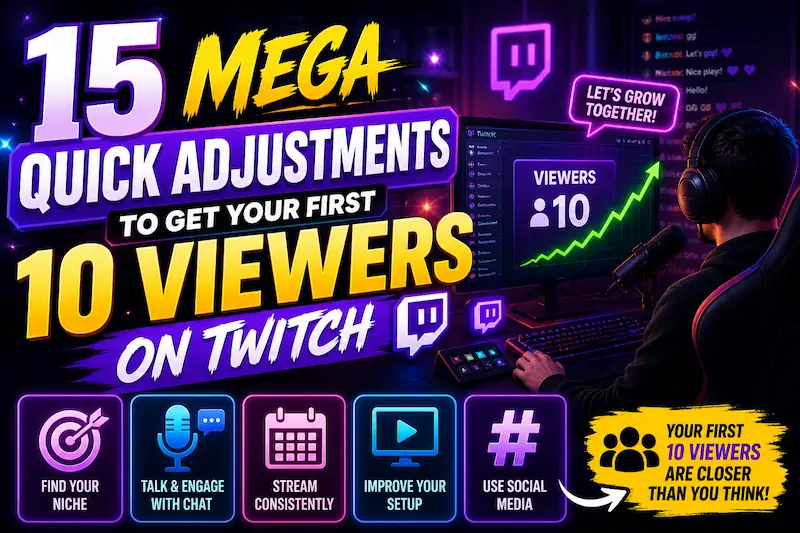 15 Mega Quick Adjustments to Get Your First 10 Viewers on Twitch