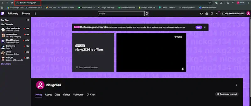 Click the URL bar, then copy the complete web address