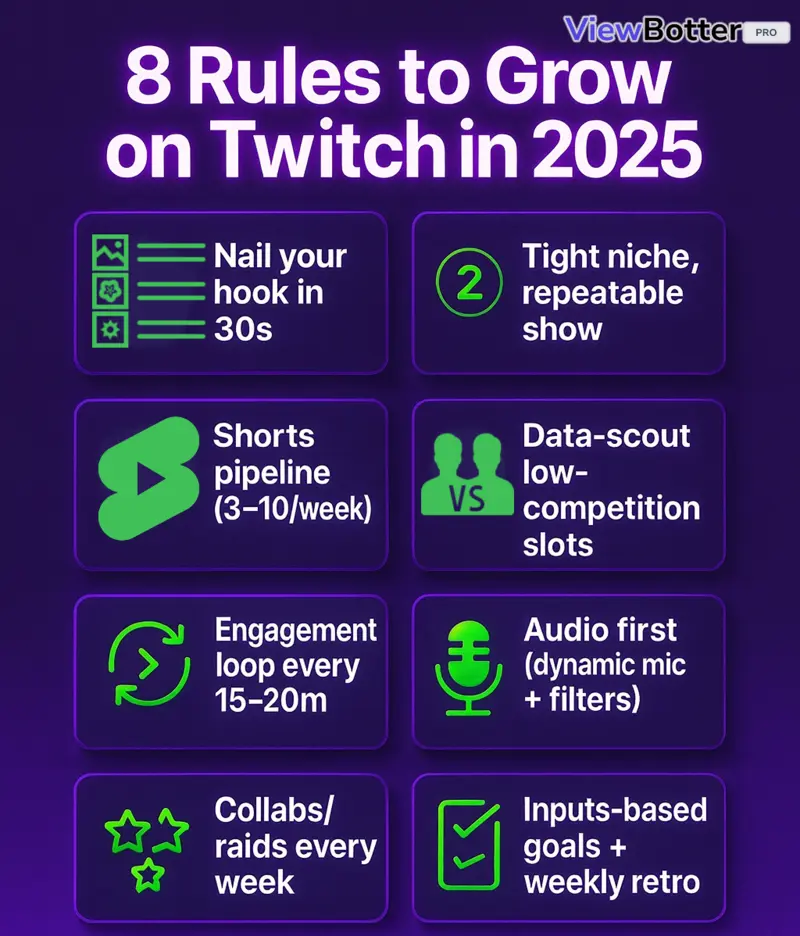 How to Grow on Twitch in 2025 from Zero: 50+ Proven Tips