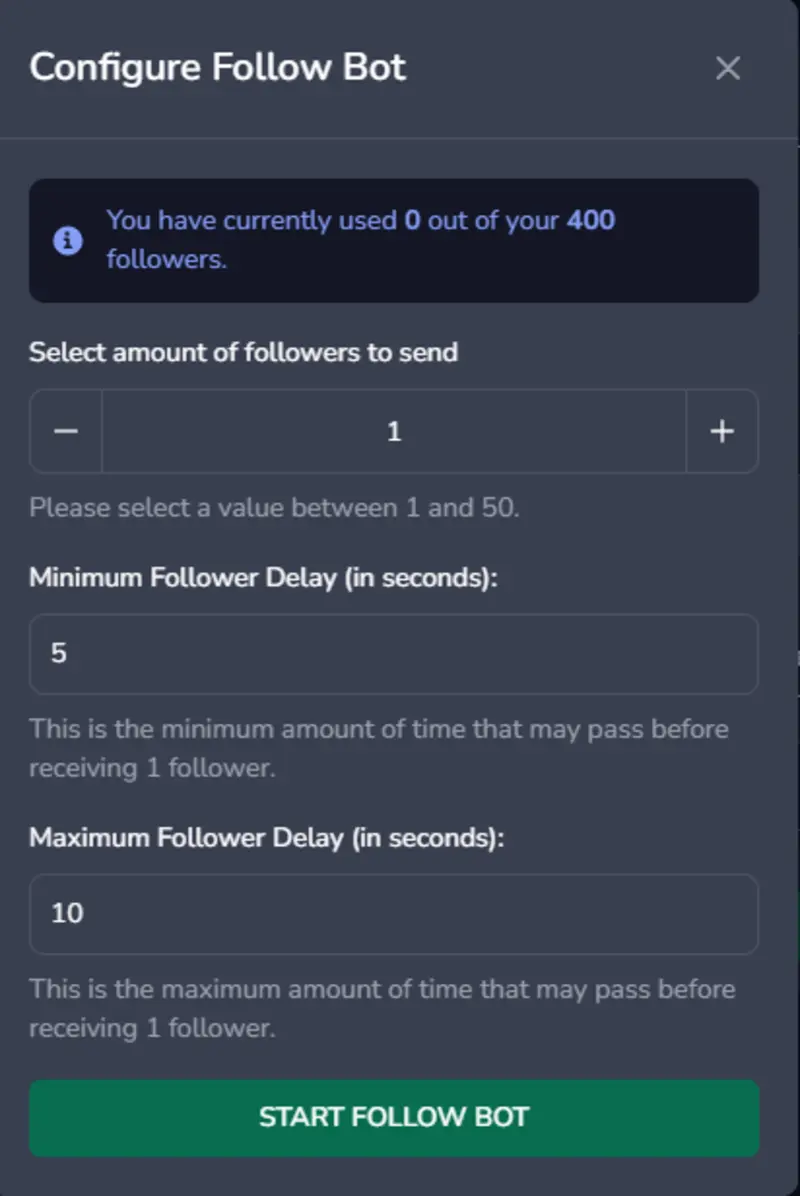 Step 5: Boost Followers with the Follow Bot