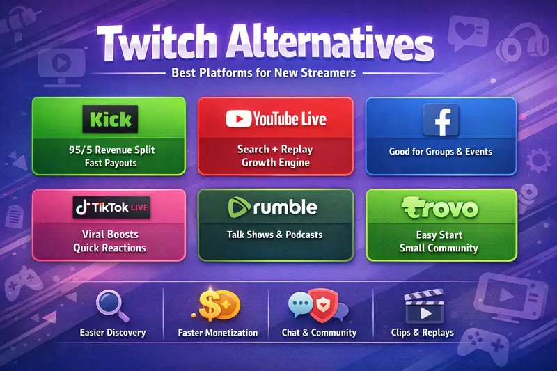 Top 6 Twitch Alternatives for Beginners (Grow Faster Without Getting Buried)