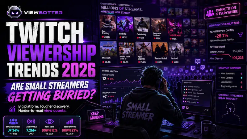 Twitch Viewership Trends 2026: Are Small Streamers Getting Buried?